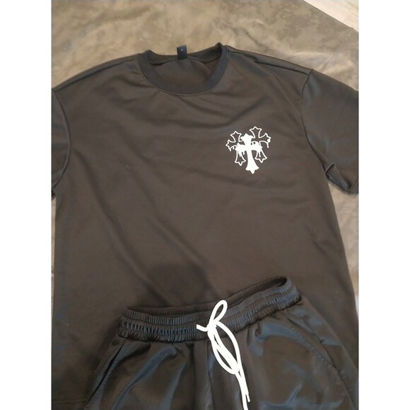 Men's Goth Grunge Y2K Cross Set Small 2piece Black - Picture 3 of 5